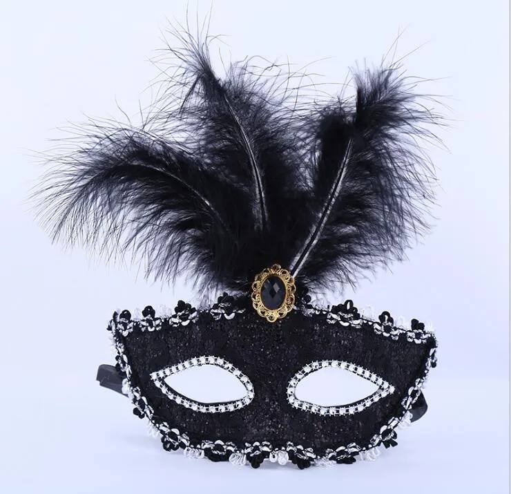 Mask feathers wedding party masks masquerade mask Venetian mask women Lady Sexy masks Carnival Mardi Gras Costume G1171320L