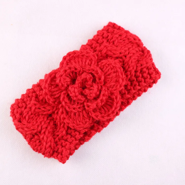 Boutique Xmas Newborn knit elastic Head Wrap knitting wool rose hair band baby baptized Headband Turban Twist knotted Headwrap FD6578