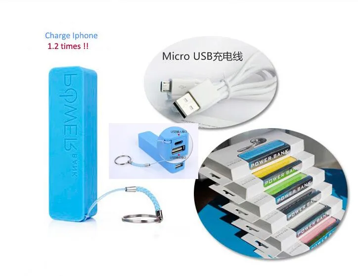 Caricabatteria esterno portatile USB di emergenza da 2600 mAh Power Bank universale iPhone 6 5 4S 4 telefoni cellulari Samsung Galaxy 20 pezzi