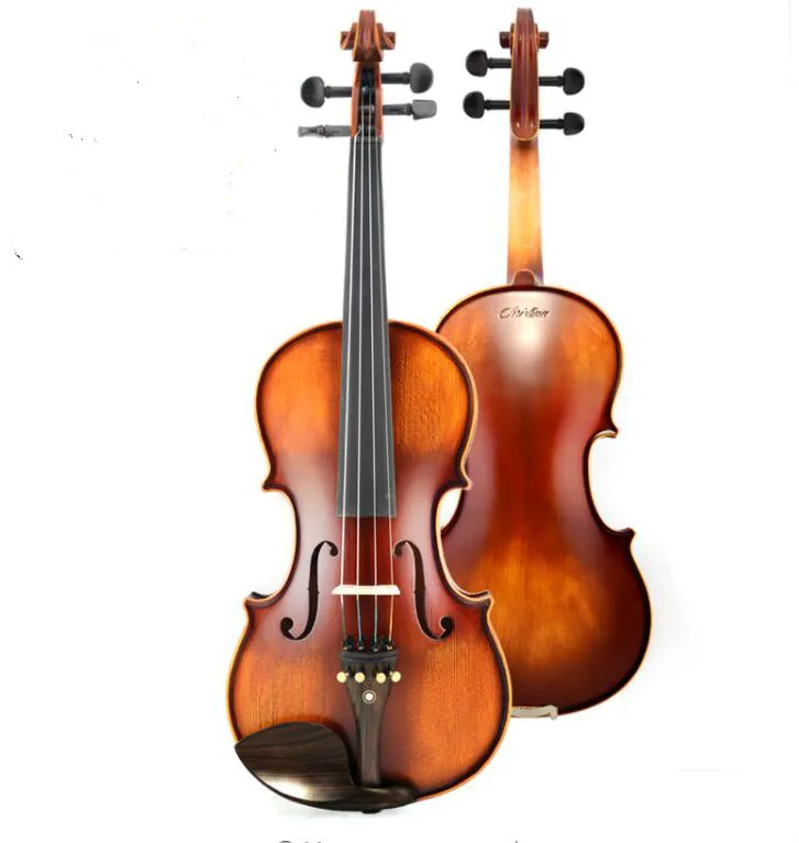 Märke V02 Nybörjare Violin 4/4 Maple VioLino 3/4 Antik Matt High-Grade Handgjorda Acoustic Violin Fiddle Case Bow Rosin