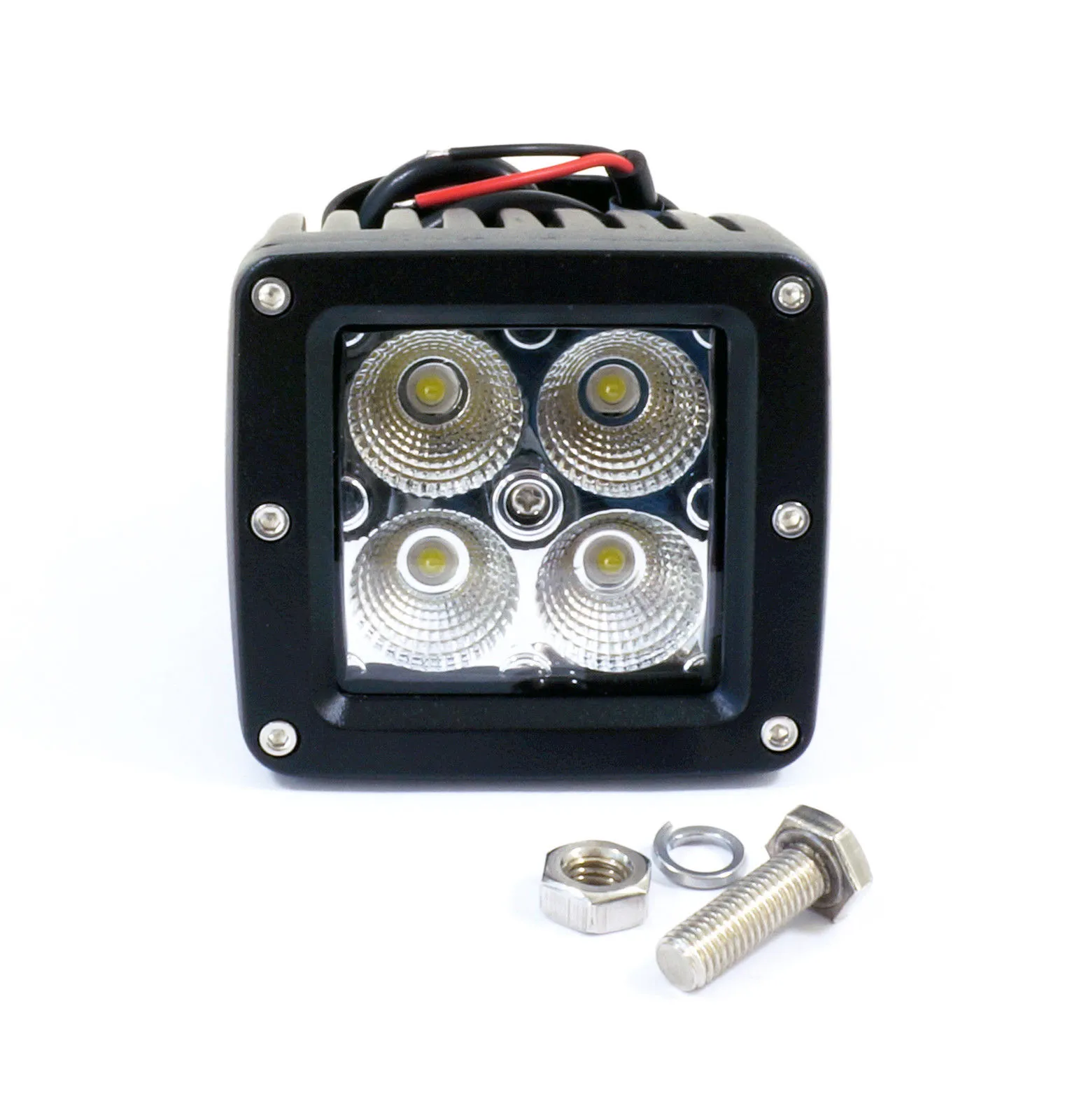 Paire de projecteurs LED de 3 pouces, 16W, lumière de travail carrée, Cubes, lumières tout-terrain, ATV, UTV, bateau, camion, tracteur, lumière de conduite, antibrouillard, 12V