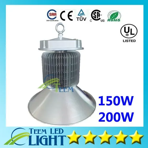150W 200W led high bay industrial factory warehouse workshop lamp exhibition hall led light Meanwell driver Glass lens bridgelux 45mil 5555