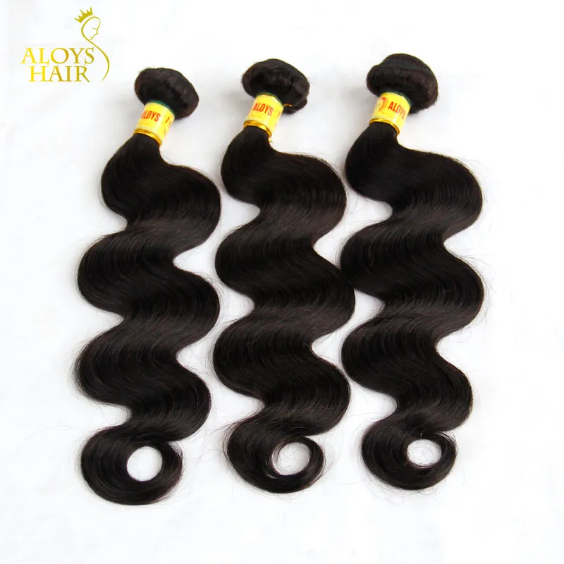 Malásia Virgem Cabelo Weave Pacotes Não Transformados Malásia Onda Do Corpo Wefts 3/4 PCS Lote Cheap Remy Human Human Extensões Natural Preto 1b