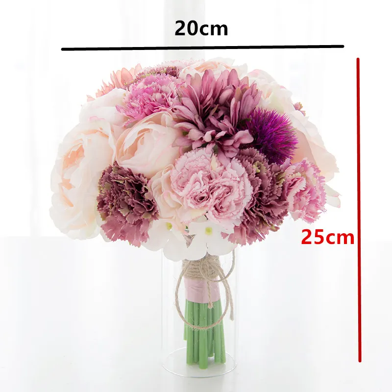 Buquês nupcial impressionantes Nova chegada Deslumbrante Flores de casamento Acessórios Rosa Nova Chegada Buquês Frete Grátis 20 * 25cm