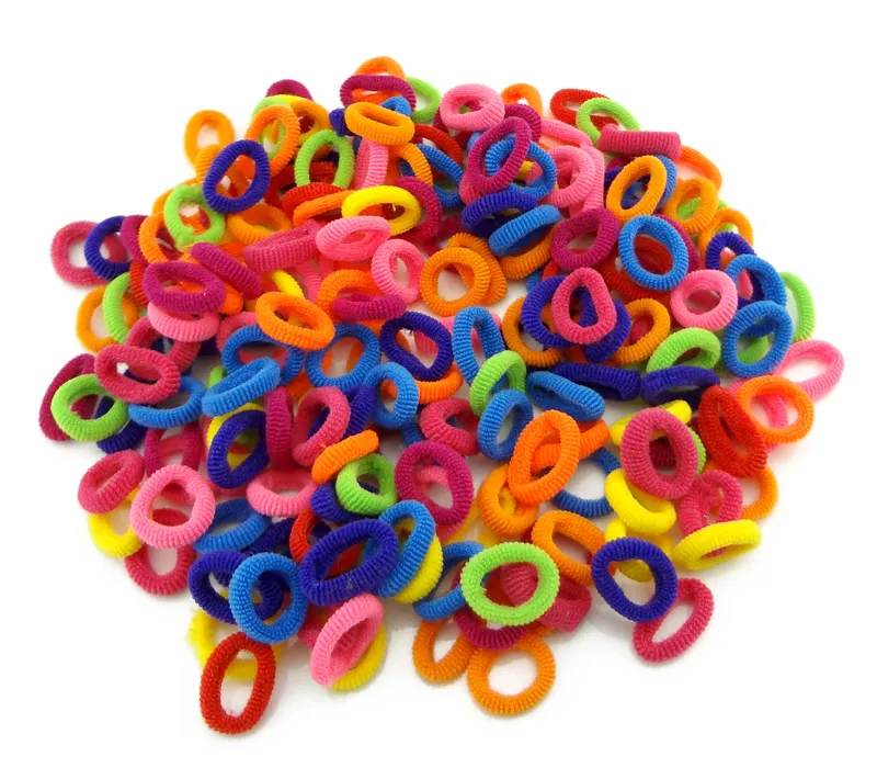 Commercio all'ingrosso 500 pezzi colorati bambini bambini titolari di capelli elastici carini elastici capelli accessori ragazza donna charms cravatta gomma