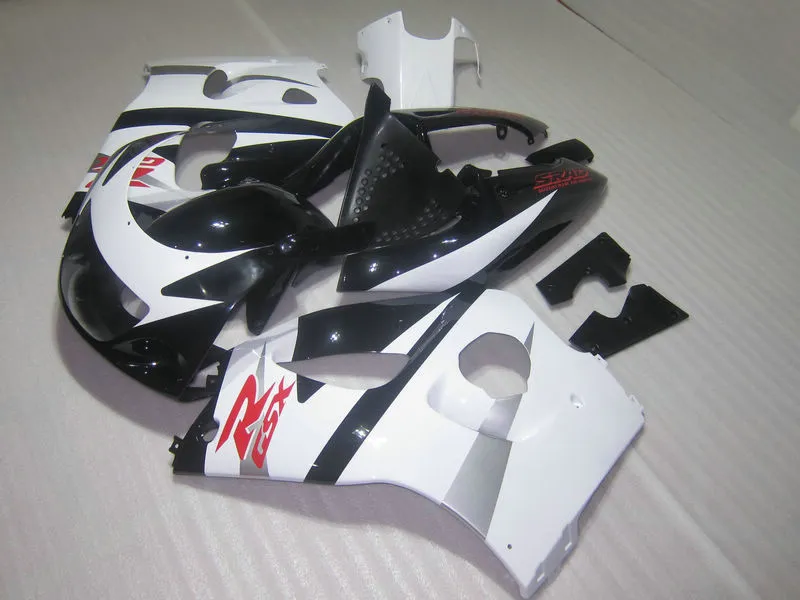 Högkvalitativ fairing kit för SUZUKI GSXR600 GSXR750 1996-2000 GSX-R600 / 750 96 97 98 99 00 Svart vita plastfeudningar Set GB20
