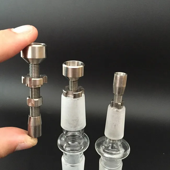 Cheapest 14mm & 18mm 19mm Double Jointed Adjustable GR2 titanium nail 2 in 1 TITANIUM NAIL Titanium Domeless Nail Wax Oil Free DHL