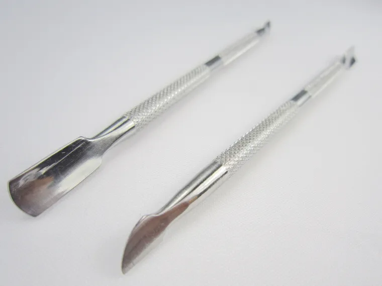 50 stks Roestvrij staal Cuticle Pusher overgebleven huidverwijderaar manicure zilveren nagel salon