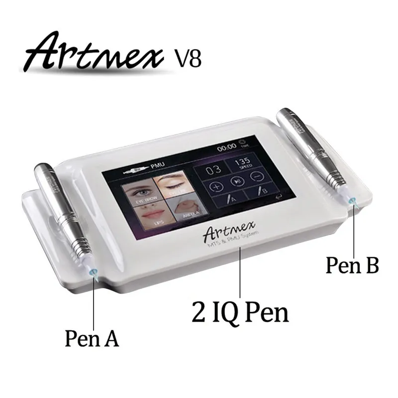 Nyaste ArtMex V8 Digital Permanent Makeup Tattoo Konst Maskin Derma Pen Eyes Rotarynpen MTS PMU System Touch Screen