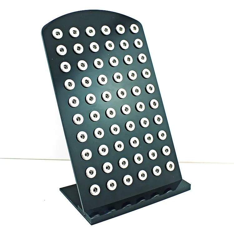 High Quantity Display Stands Fashion 12mm Snap Button Black Acrylic Interchange Jewelry Metal Display Case Board