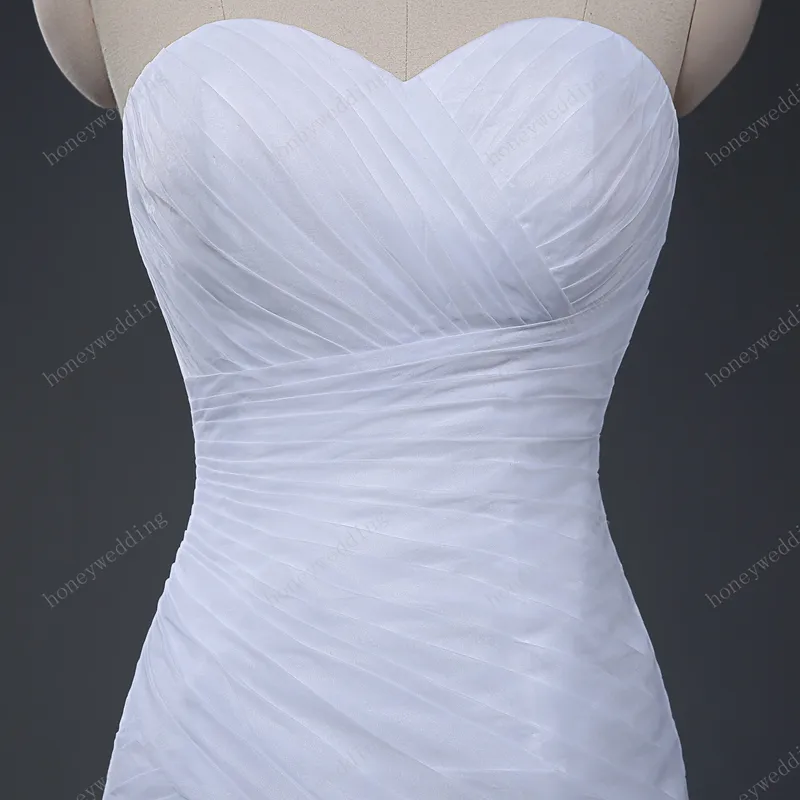 Lager sexiga sjöjungfru bröllopsklänningar 2017 strapless bröllopsklänningar trumpet ny design vit elfenben tulle brudklänningar varm brud klänning