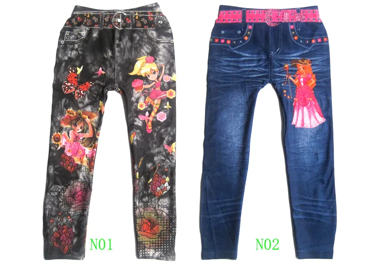 pantalones de invierno para niñas dibujos animados pantalones polainas ropa congelados falso jeans pantalones chicas calcetín pantalones de invierno para niñas dibujos animados pantalones polainas ropa congelados falso jeans pantalones chicas calcetín
