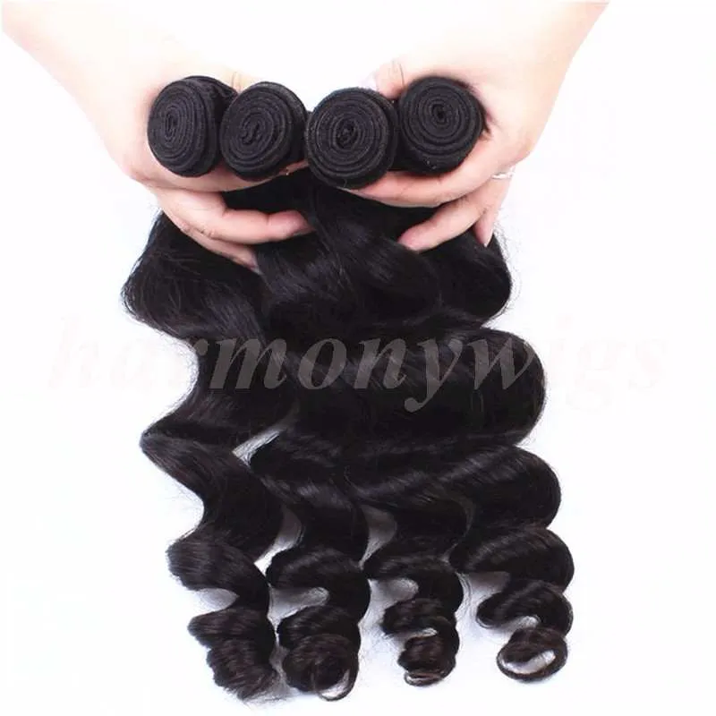 Virgin Brasilian Peruvian Malaysian Indian Human Hair Weaves Bundles Loose Wave Wefts 8-34Inch UNROcessed Kambodjanska Mink Hårförlängningar