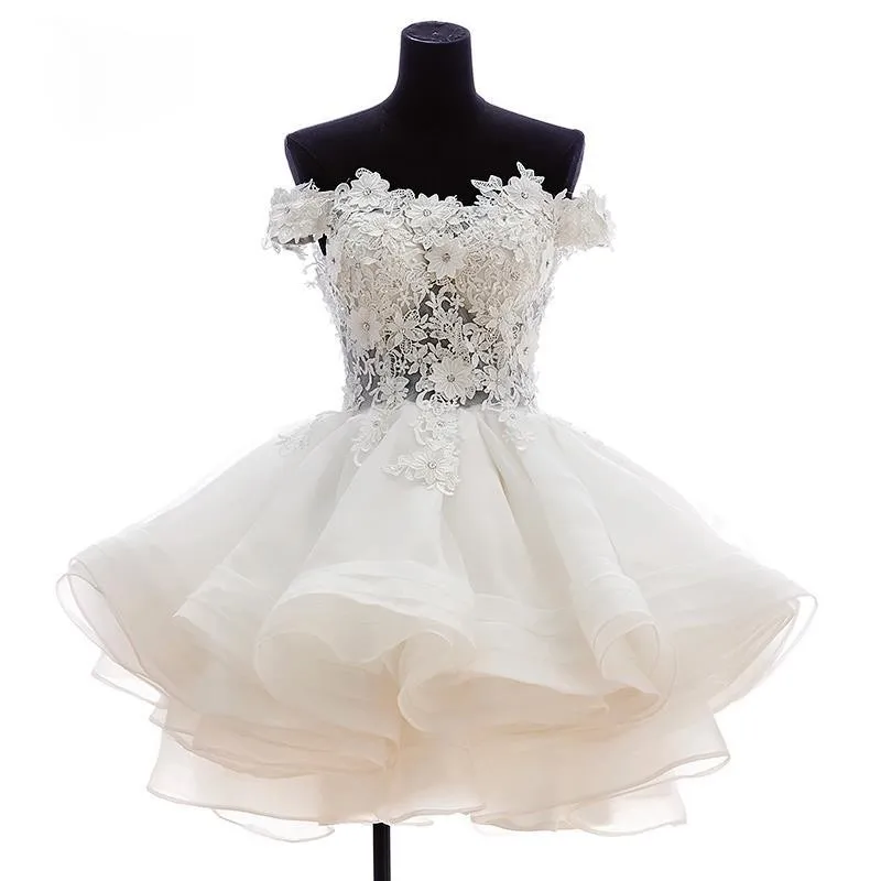 2019 Nuevos vestidos cortos encantadores para el regreso al hogar Flores cariño Organza Graduación Dresse Fiesta de graduación Vestido formal WD179