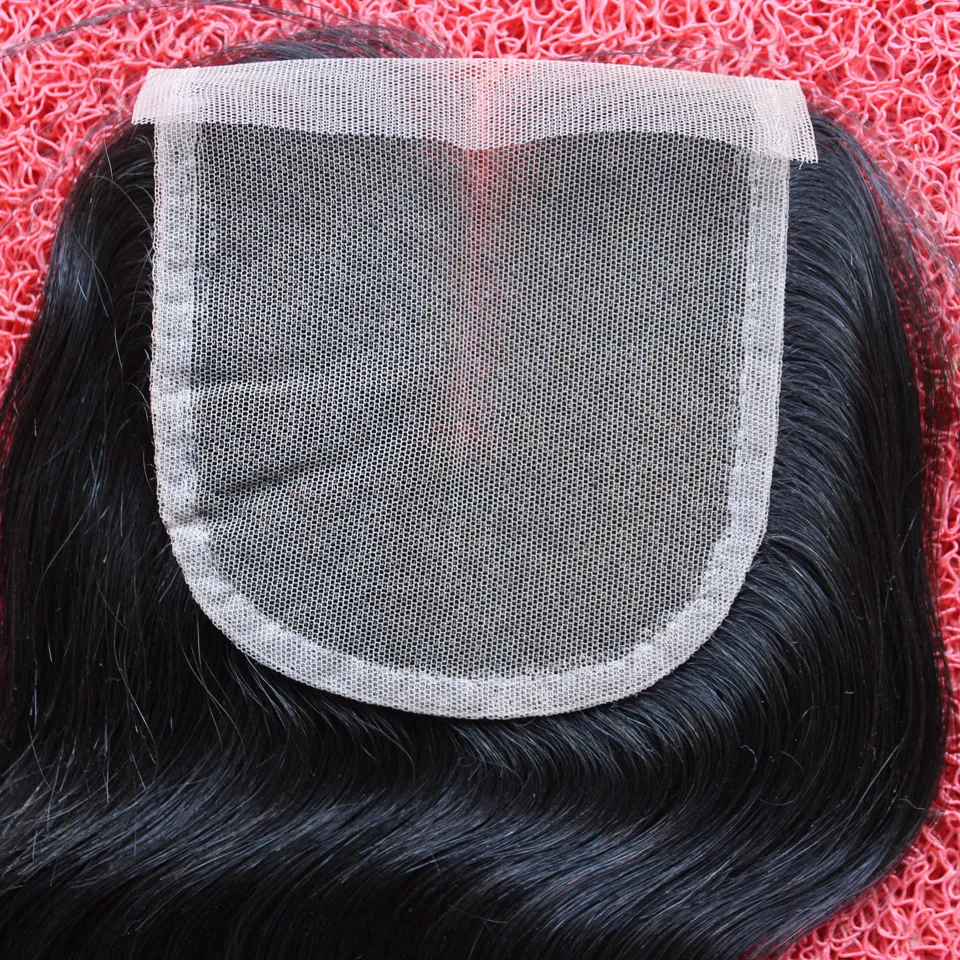 Cabelo humano virgem brasileiro tecer fechamentos onda do corpo em linha reta preto natural 35x4 fechamentos de renda três meio part2766356