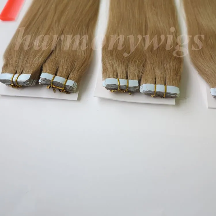 100 g / 50 stks lijm huid inslag tape in haarextensions Braziliaans Indiaas menselijk haar 18 20 22 24 inch # 22 kleur