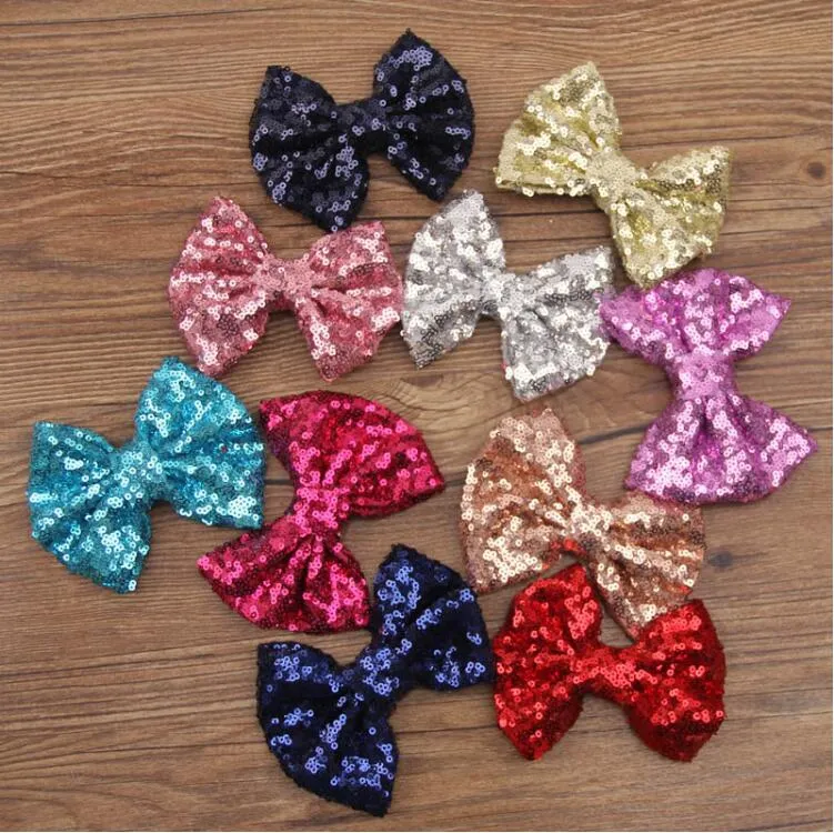 Mode Kinder Pailletten Haarnadel Baby Haar Clips Bowknot Bogen Glitter Nette Mädchen Kopfschmuck Kinder Boutique Haar Zubehör