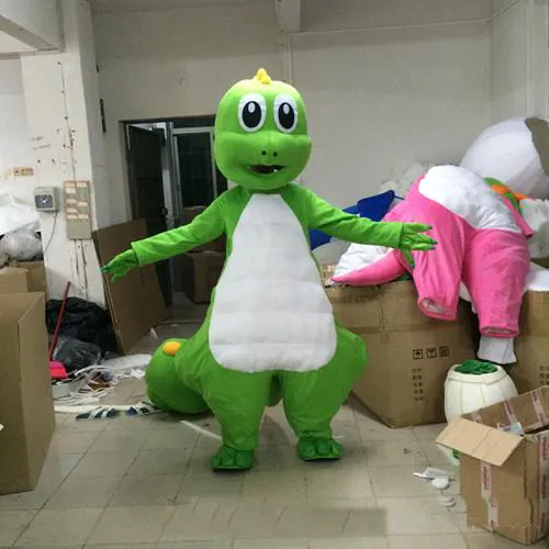 2017 Gorąca Sprzedaż Piękny Zielony Dragon Cartoon Doll Mascot Kostium Darmowa Wysyłka