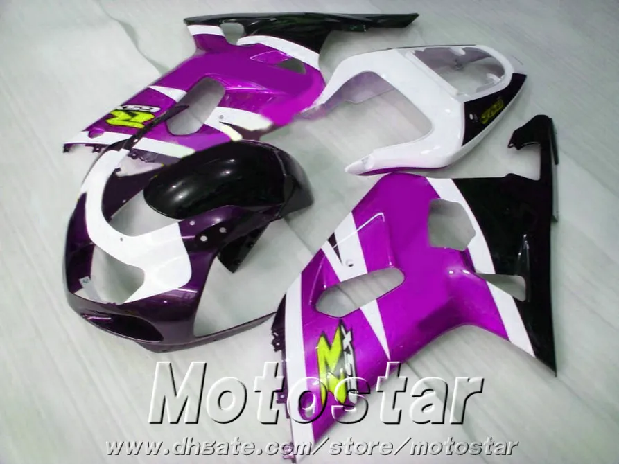 Conjunto de carenagens de plástico ABS para SUZUKI GSXR600 GSXR750 2001-2003 K1 GSX-R 600/750 01 02 03 kit de carenagem branco roxo preto SK70