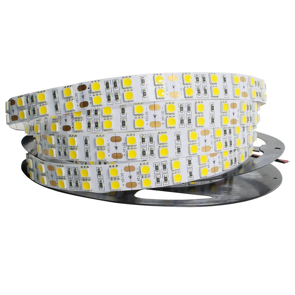 LED-strip SMD 5050 RGB 120LED / M Flexibele strip Licht 600LED Dubbele rij No-Waterdicht DC12V RGB wit / warm / wit / blauw / rood / groen