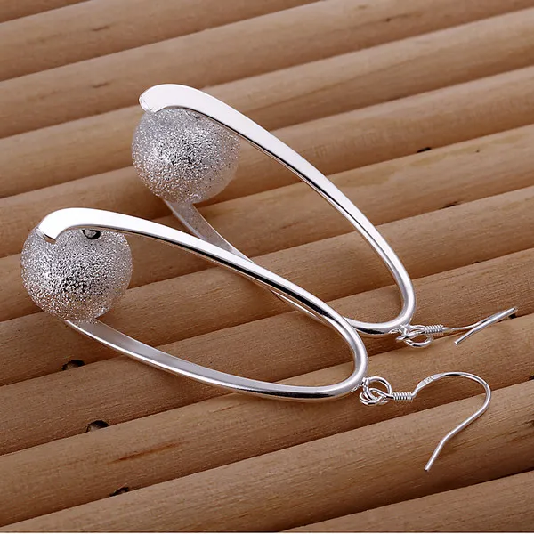 Brand new sterling silver plated Intermediate Sand Pearl Earrings DFMSE133,women's 925 silver Dangle Chandelier earrings a 
