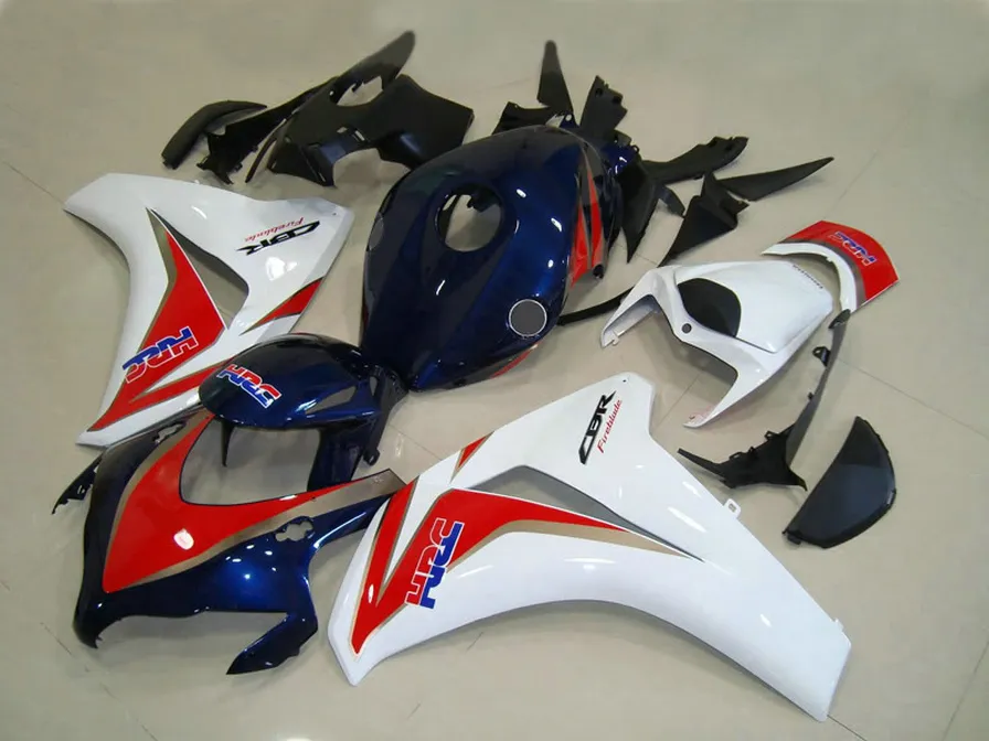 Kit de carenagem de alta qualidade de moldagem por injeção para HONDA CBR1000RR 2008 2009 2010 2011 carenagem de vermelho azul CBR1000 RR carenagens set 08-11 # U33