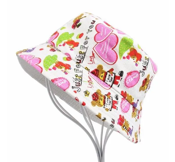 New 36 Models Children's Bucket Hats New Fashion Print Summer Sun Hat Colorful Patch Flat Caps