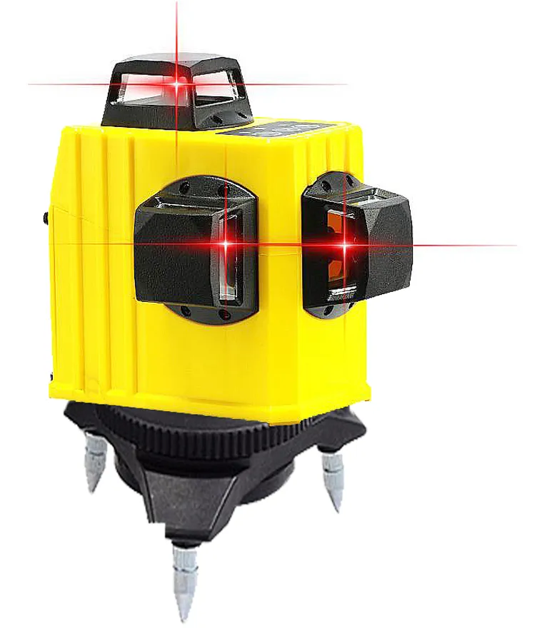 wholesale Freeshipping Professional 12 line laser level 360 Rotary Self leveling Cross Line 3D Leveling Tools Red Beam Vertical And Horizontal