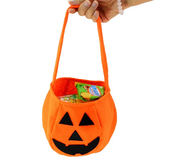 Bolsa de calabaza con sonrisa de Halloween, bolsa de dulces para niños, bolsa de mano para niños, suministros para fiestas, truco o trato