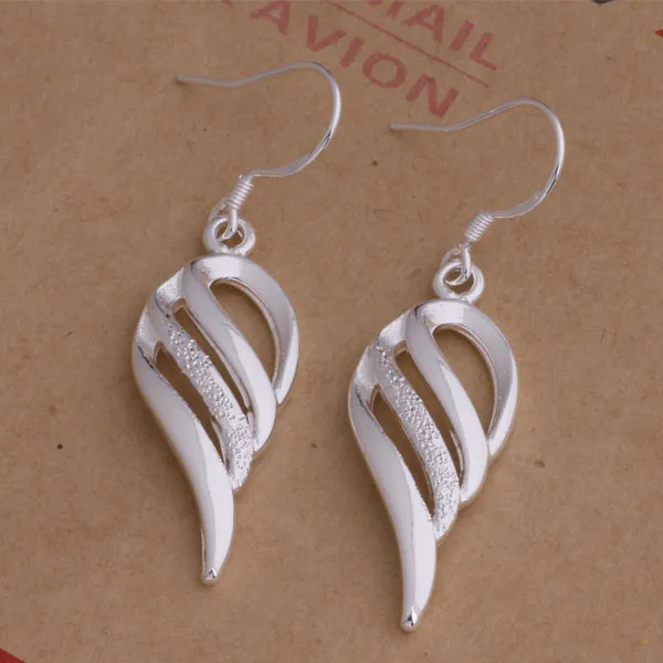 Fashion Jewelry Manufacturer a Hollow Wing earrings 925 sterling silver jewelry factory price Fashion Shine Earrings AE005