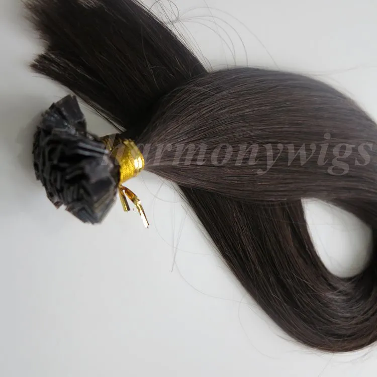 200G 200 STRANDS Płaskie włosy Włosy przed Wydłużeniem włosów keratynowych 18 20 22 24 cala 1 Black Brazylijskie Indian Remy Human HA8030616