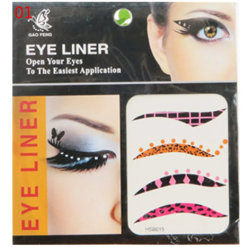 10 Packets of Fashion Eye Liner Stickers Tattoo Application Safe & Non-toxicRandom Send