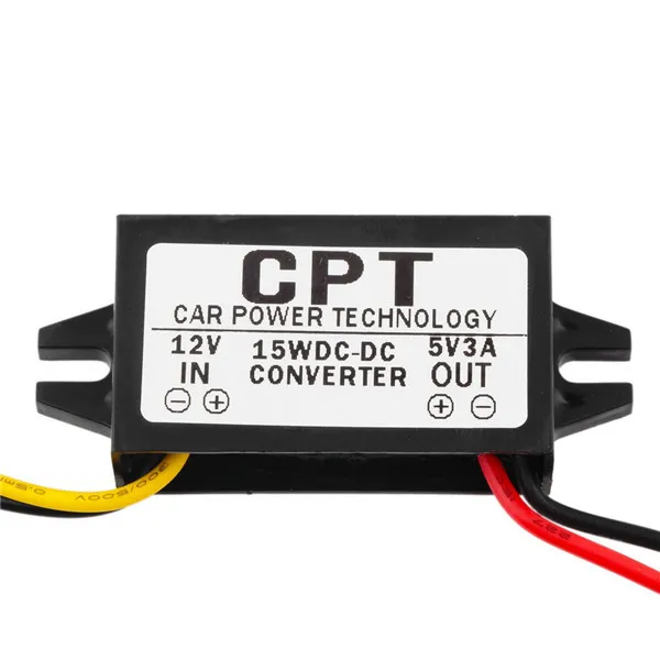 Wholesale-1PC DC/DC Converter Regulator 12V to 5V 3A 15W Car Led Display Power Newest