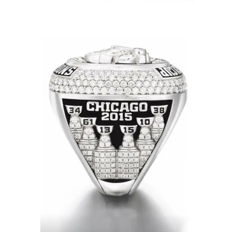Fashion Design Men Jewelry Rhodium placcato 2013 Cup Ship Rings Chicago Blackhawks Hockey World S Ring8801430