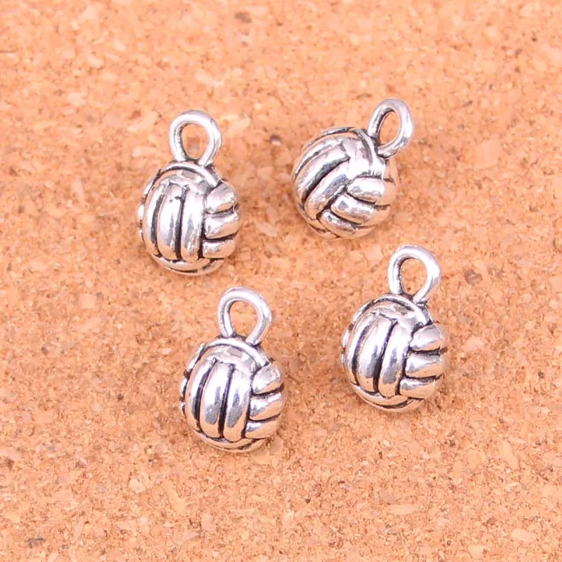 37 Stück antik versilberte Volleyball-Charms-Anhänger für europäische Armbänder, Schmuckherstellung, DIY, handgefertigt, 10 mm