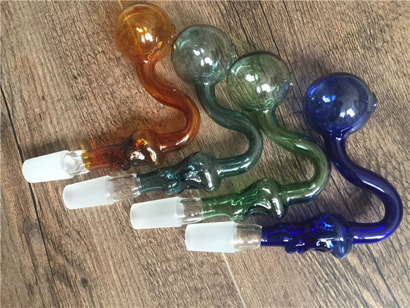 Hoge qaulity gebogen schedelglas kom olie brander schedel glazen pijp 14mm 18mm mannelijke vrouwelijke gewricht voor glazen water bong pijpen