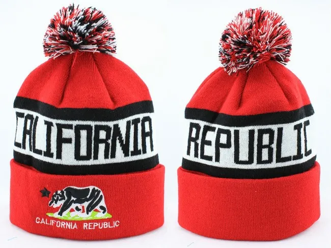 Muchos nuevos gorros de invierno Beanie de California Tejidos de lana Esquí al aire libre Gorros Gorros Béisbol de béisbol Gorros Gorros Orden mixta Alta calidad