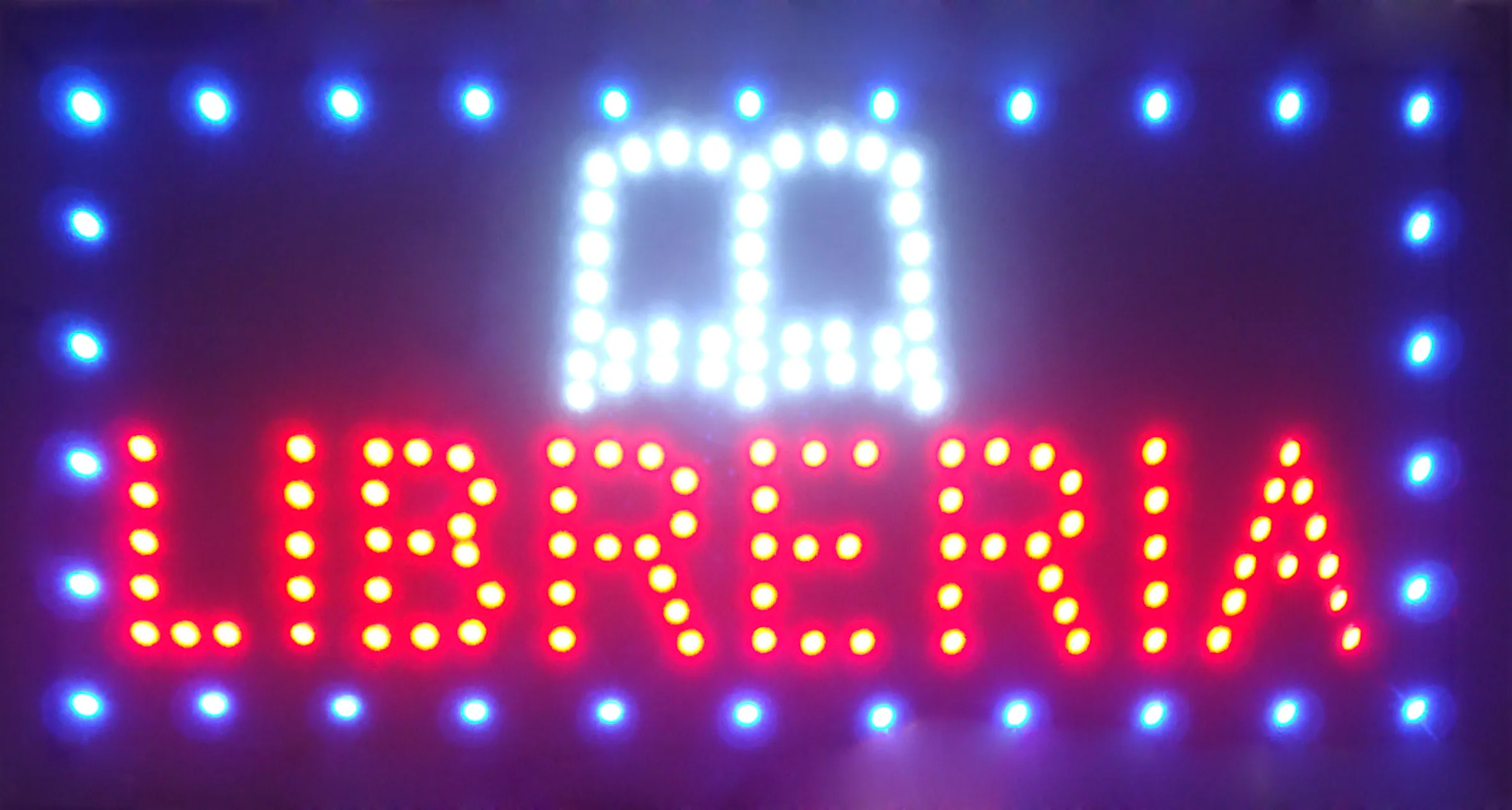 Ultra Bright LED Library Sign Customizable 10X19in Semi Outdoor ...