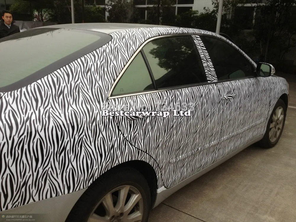 Djurhud Wrap Zebra Skin Vinyl Wrap With Air Rlease Camouflage Film Car Wrap Sticker Grafik Storlek 1.52x30M/Roll