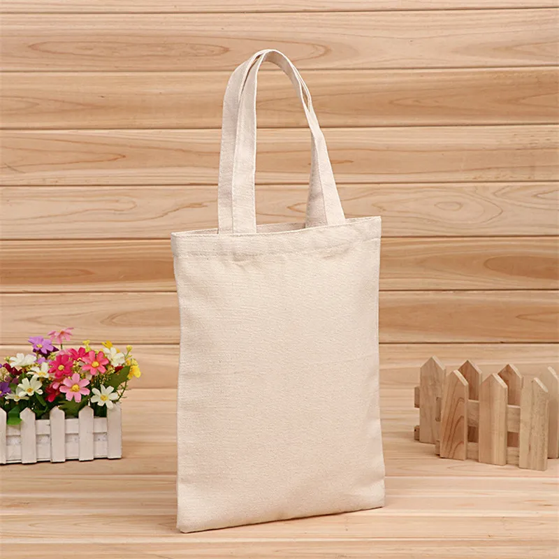 Padrão em branco Sacos de Compras de Lona Eco Reutilizável Dobrável Ombro Bolsa Tote Tote de Algodão Por Atacado Personalizado LZ0650