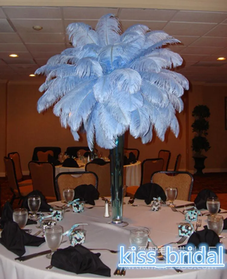 25 30 CM Natural White Ostrich Feathers Plume Centerpiece For Wedding Party  Table Decoration From Packageseller, $0.41