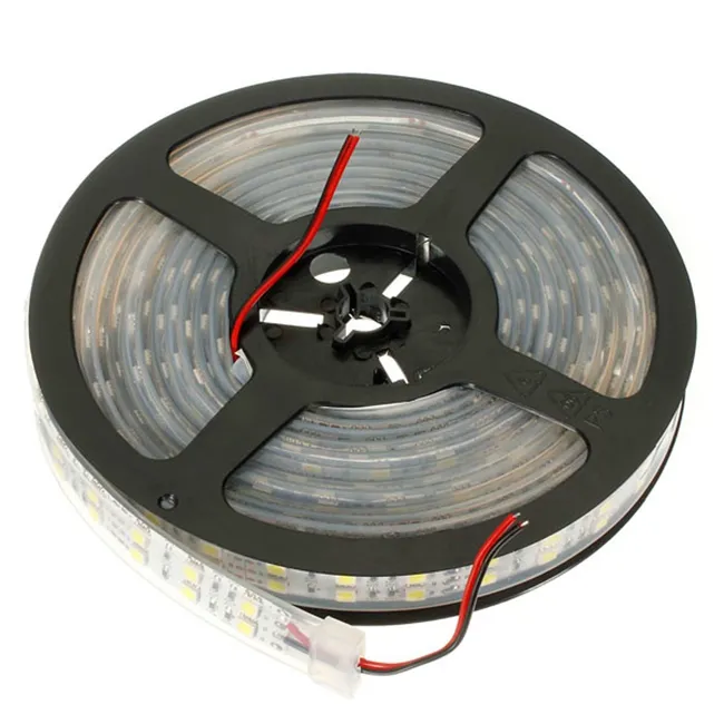 30m 12V 5M 5050 Dubbele rij SMD Tube 600 LED's Waterdichte LED Strip Licht Warm Wit Groen Cool Kleurrijk RGB LED-licht