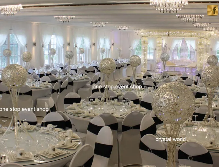 Centros de mesa mentales del florero del soporte de la flor de la decoración de la boda para la tabla de la boda