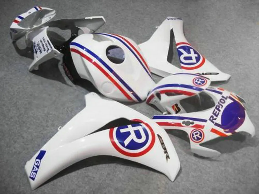 Injektionsgjutning Bodywork Set för Honda CBR1000RR 2008-2011 Fairings CBR 1000 RR White Blue Repsol Custom Fairing Kit 08 09 10 11 # U62