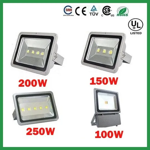 DHL 무료 배송 100W 150W 200W 250W 방수 IP65 Led 야외 홍수 조명 led 가로등 AC 85-265V