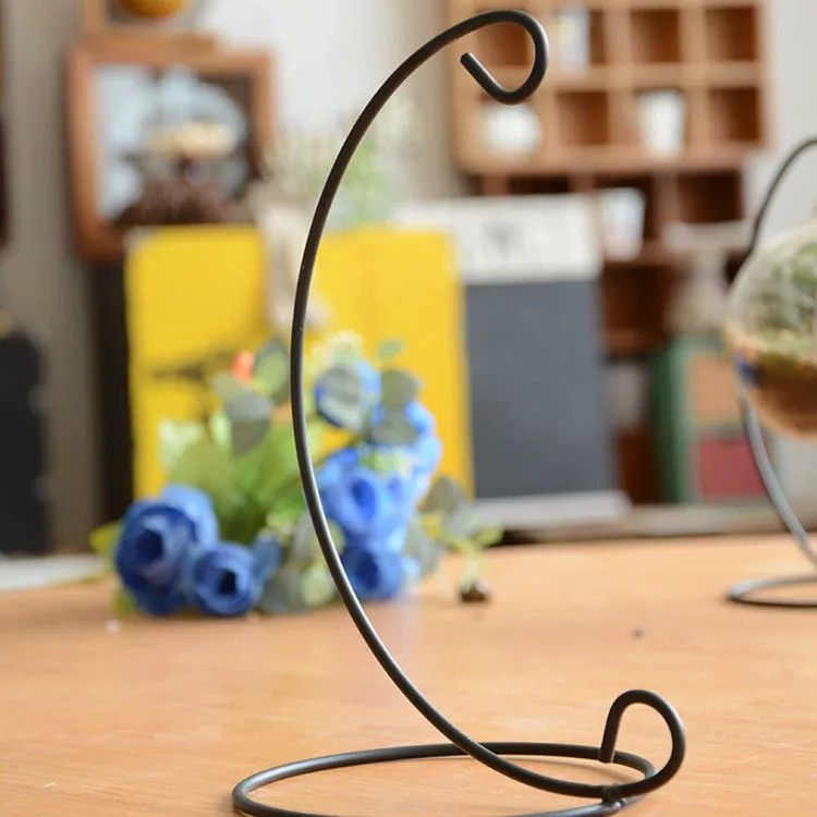 Wyświetlanie ornamentów, żelazo wiszące stojak uchwyt do wiszącego szkła Globe Air Plant Terrarium, Witch Ball i Wedding Home Decor