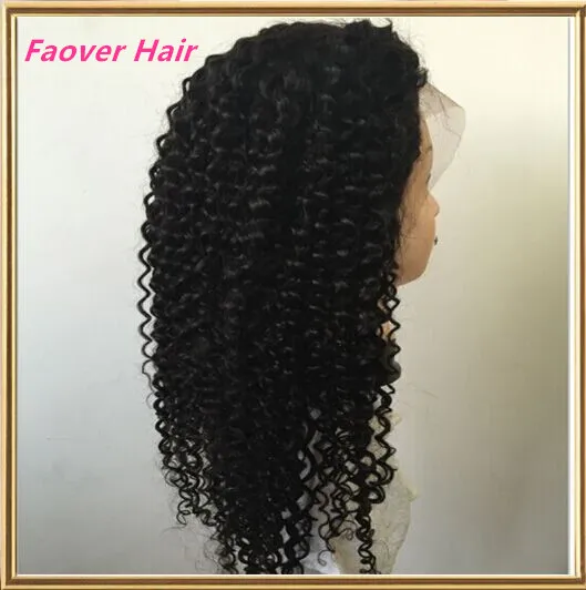 Versenden Sie Kinky Curly 11b24Natural Color Front Lace Wig 100 Mongolian Virgin Hair 150 Dichte mit Babyhaar für Schwarz wo9078165