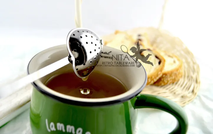 Kaffeverktyg Lovely Heart Rostfritt Stål Tea Infuser Strainer Spoon Diffuser Steeper Filter