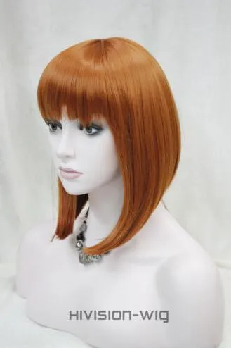 Vacker charmiga mode 8 färger Bob Short Straight Bangs Women Damis Daily Hair Wig Hivision E960643887157116579