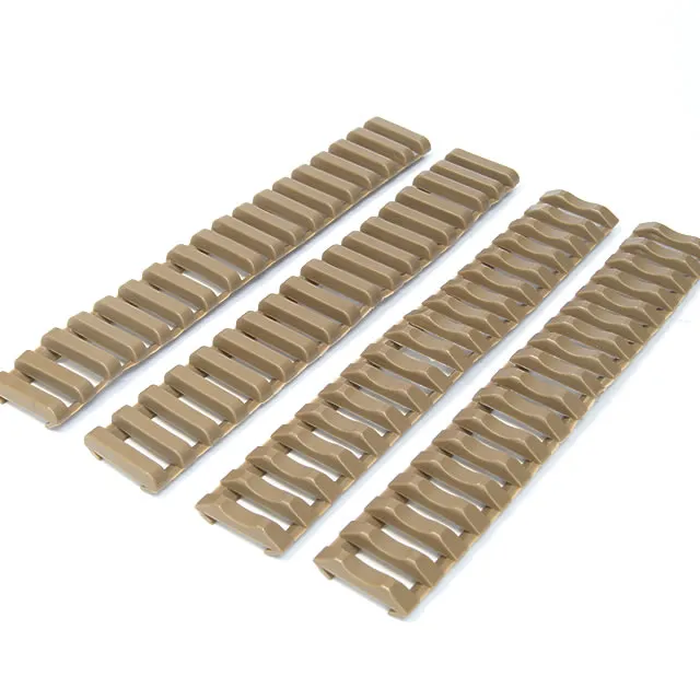 Tactical 7 "Picatinny Ladder Rubber Rubber Covers (Pack of 4) Zwart / Tan